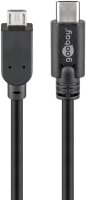 goobay USB C/Micro USB 2.0 B Kabel 1,0 m schwarz