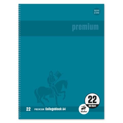 Collegeblock A4 80Bl 90g Lin22 Premium T orang kariert mIR hfrei