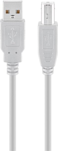 goobay USB 2.0 A/USB 2.0 B Kabel 3,0 m grau