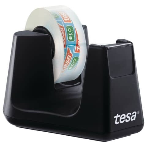 Tischabroller tesa Easy Cut® Smart, inkl. 2 x Klebefilm 33 m x 19 mm tr, schwarz