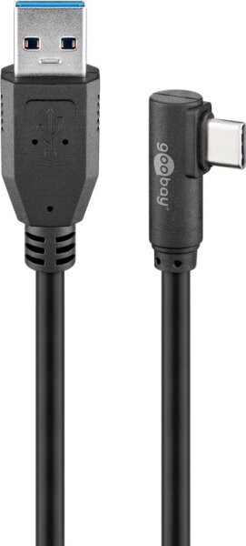 goobay USB C/USB 3.0 A Kabel 1,0 m schwarz