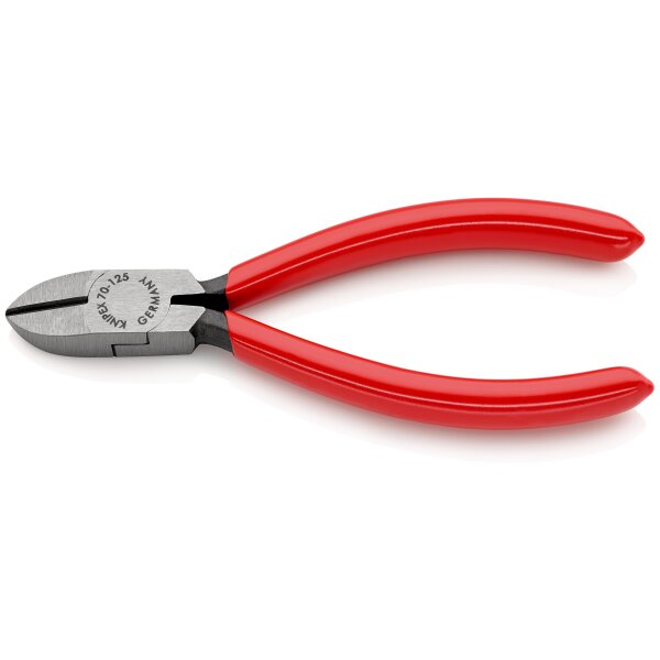 KNIPEX 70 01 125 Seitenschneider mit Kunststoff überzogen schwarz atramentiert 125 mm