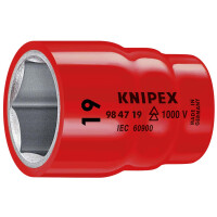 KNIPEX 98 47 19 Steckschlüsseleinsatz für Sechskantschrauben mit Innenvierkant 1/2" 54 mm