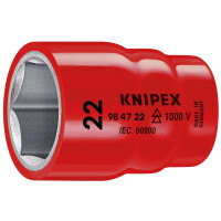 KNIPEX 98 47 22 Steckschlüsseleinsatz für Sechskantschrauben mit Innenvierkant 1/2" 58 mm