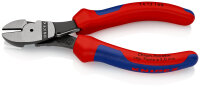 KNIPEX 74 12 160 Kraft-Seitenschneider mit Mehrkomponenten-Hüllen schwarz atramentiert 160 mm