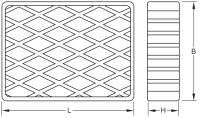 Gummiauflage 03 für Hebebühnen, 160 x 120 x 40 mm