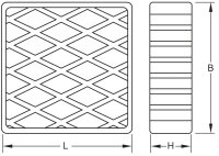 Gummiauflage 08 für Hebebühnen, 116,5 x 116,5 x 36,5 mm