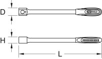 9x12mm ERGOTORQUEplus Universal-Einsteck-Schlüssel, 180 mm