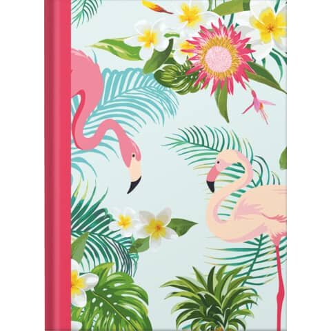 Notizbuch Flamingo pink - A5, Pünktchenlineatur, 96 Blatt