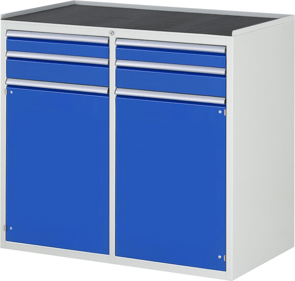 Schubladenschrank LL7.12, B1145xT650xH1035mm, MT-Top-25mm, 6xSchublade-TA, 2xTür