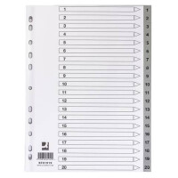 Zahlenregister - 1 - 20, PP, A4, 20 Blatt + Indexblatt, grau