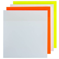 Haftnotiz PP - 76 x 76 mm, halbtransparent sortiert, 4x 50 Blatt