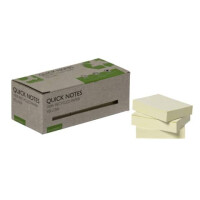 Haftnotizblock Recycling - gelb, 38 x 51 mm, 100 Blatt, 12er Box