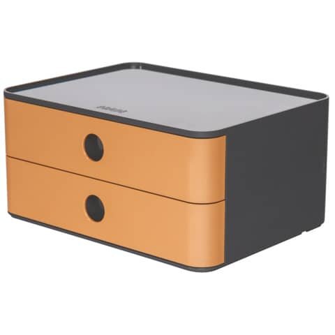 SMART-BOX ALLISON, Schubladenbox stapelbar mit 2 Schubladen, caramel brown