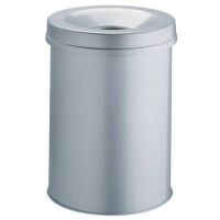 Papierkorb Safe rund 15 Liter, metallic silber