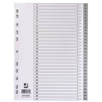 Zahlenregister - 1 - 31, PP, A4, 31 Blatt + Indexblatt, grau