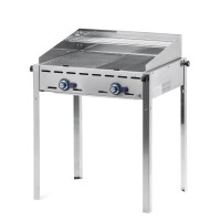 Grillsystem Green Fire 2 Brenner, HENDI, Profi Line, 2 Edelstahl Grillroste Gastronorm 1/1, 11,6kW, 740x612x(H)825mm