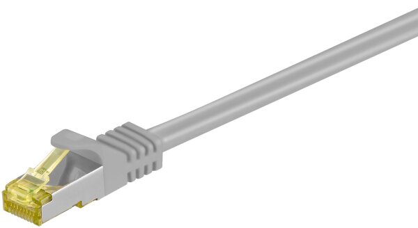 RJ45 Patchkabel CAT 6A S/FTP (PiMF), 500 MHz mit CAT 7 Rohkabel, grau