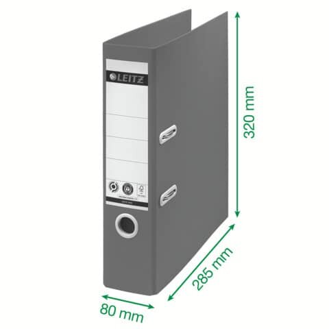 Qualitäts-Ordner Recycle 180°, klima-kompensiert, A4, breit, 80 mm, schwarz