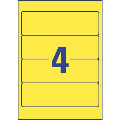 L4769-20 Ordner-Etiketten - breit/kurz, (A4 - 20 Blatt) 80 Stück, gelb