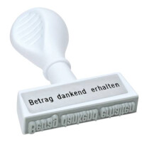 Stempel Text Betrag dankend erhalten - Abdruck 45 mm