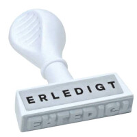 Stempel Text Erledigt - Abdruck 45 mm