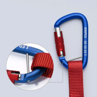 KNIPEX 00 50 12 T BK Fangleine mit fixiertem Materialkarabiner Zur Werkzeug-Absturzsicherung 900 mm