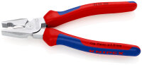 KNIPEX 02 05 180 Kraft-Kombizange mit Mehrkomponenten-Hüllen verchromt 180 mm