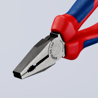 KNIPEX 03 02 160 SB Kombizange mit Mehrkomponenten-Hüllen schwarz atramentiert 160 mm (SB-Karte/Blister)