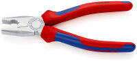 KNIPEX 03 05 200 SB Kombizange mit Mehrkomponenten-Hüllen verchromt 200 mm (SB-Karte/Blister)