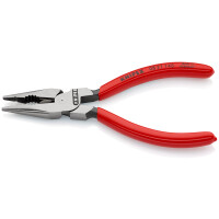 KNIPEX 08 21 145 SB Spitz-Kombizange mit Kunststoff überzogen schwarz atramentiert 145 mm (SB-Karte/Blister)