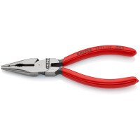 KNIPEX 08 21 145 Spitz-Kombizange mit Kunststoff überzogen schwarz atramentiert 145 mm