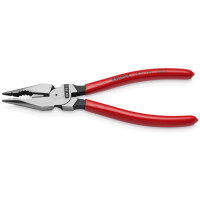 KNIPEX 08 21 185 SB Spitz-Kombizange mit Kunststoff überzogen schwarz atramentiert 185 mm