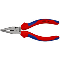 KNIPEX 08 22 145 SB Spitz-Kombizange mit Mehrkomponenten-Hüllen schwarz atramentiert 145 mm (SB-Karte/Blister)