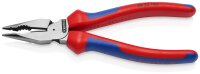 KNIPEX 08 22 185 SB Spitz-Kombizange mit Mehrkomponenten-Hüllen schwarz atramentiert 185 mm