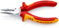 KNIPEX 08 26 145 SB Spitz-Kombizange isoliert mit Mehrkomponenten-Hüllen, VDE-geprüft verchromt 145 mm (SB-Karte/Blister)