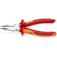 KNIPEX 08 26 185 SB Spitz-Kombizange isoliert mit Mehrkomponenten-Hüllen, VDE-geprüft verchromt 185 mm