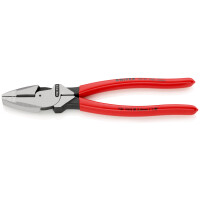 KNIPEX 09 01 240 SB Kraft-Kombizange "Linemans Pliers" amerikanisches Modell mit rutschhemmendem Kunststoff überzogen schwarz atramentiert 240 mm (SB-Karte/Blister)