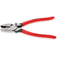 KNIPEX 09 01 240 SB Kraft-Kombizange "Linemans Pliers" amerikanisches Modell mit rutschhemmendem Kunststoff überzogen schwarz atramentiert 240 mm (SB-Karte/Blister)