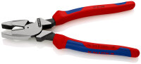 KNIPEX 09 02 240 SB Kraft-Kombizange "Linemans Pliers" amerikanisches Modell mit Mehrkomponenten-Hüllen schwarz atramentiert 240 mm (SB-Karte/Blister)