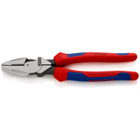 KNIPEX 09 02 240 Kraft-Kombizange "Linemans Pliers" amerikanisches Modell mit Mehrkomponenten-Hüllen schwarz atramentiert 240 mm