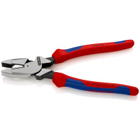 KNIPEX 09 02 240 Kraft-Kombizange "Linemans Pliers" amerikanisches Modell mit Mehrkomponenten-Hüllen schwarz atramentiert 240 mm