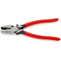 KNIPEX 09 11 240 SB Kraft-Kombizange "Linemans Pliers" amerikanisches Modell mit rutschhemmendem Kunststoff überzogen schwarz atramentiert 240 mm (SB-Karte/Blister)