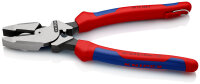 KNIPEX 09 12 240 T BK Kraft-Kombizange "Linemans Pliers" amerikanisches Modell mit schlanken Mehrkomponenten-Hüllen, mit integrierter Befestigungsöse zum Anbringen einer Absturzsicherung schwarz atramentiert 240 mm (SB-Karte/Blister)