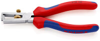 KNIPEX 11 05 160 SB Abisolierzange mit Öffnungsfeder, universal mit Mehrkomponenten-Hüllen verchromt 160 mm (SB-Karte/Blister)