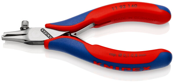 KNIPEX 11 92 140 Elektronik-Abisolierzange mit Mehrkomponenten-Hüllen 140 mm