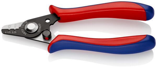 KNIPEX 12 82 130 SB Abisolierzange für Glasfaserkabel mit Kunststoff-Griffhüllen brüniert 130 mm