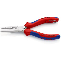 KNIPEX 13 05 160 T Verdrahtungszange mit Mehrkomponenten-Hüllen, mit integrierter Befestigungsöse zum Anbringen einer Absturzsicherung verchromt 160 mm