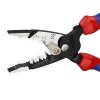 KNIPEX 13 72 200 ME SB Multifunktions-Elektrikerzange metrisches Modell mit Mehrkomponenten-Hüllen schwarz atramentiert 200 mm