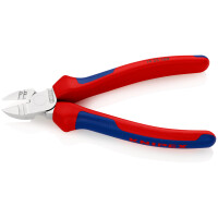 KNIPEX 14 25 160 Abisolier-Seitenschneider mit Mehrkomponenten-Hüllen verchromt 160 mm